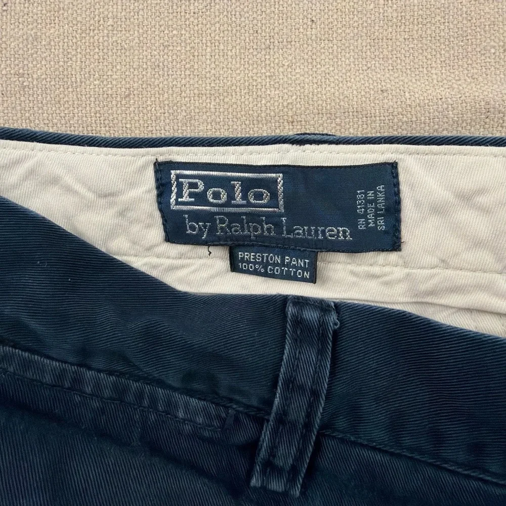 Polo‎ Ralph Lauren Preston Pant Mens 32x26 Navy Blue Cotton Chino Straight Leg